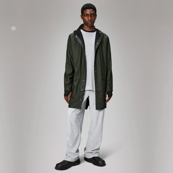Rains Long Jacket in Green Unisex Size L/XL - Picture 13 of 13